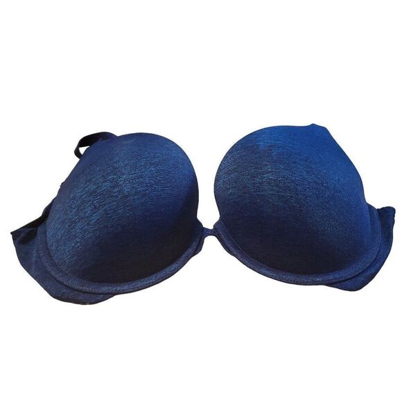 Victoria's Secret Bra Women Sz 34 D Padded Perfect Coverage Blue Underwire Linge - Picture 1 of 5